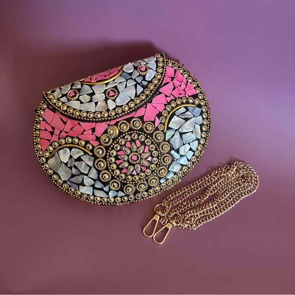Ramla Beverly Hills Pink Mosaic Bag